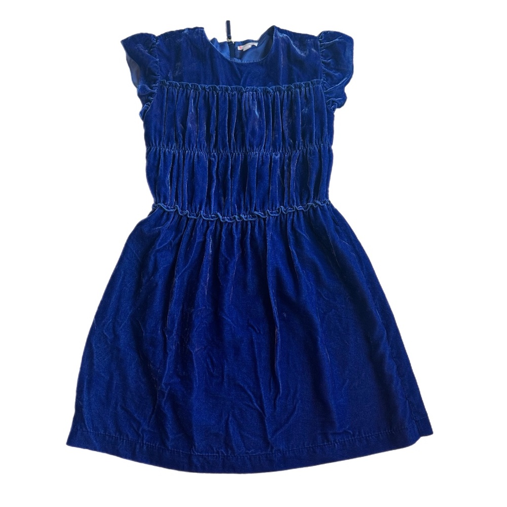 ✨Crewcuts Crushed Blue Velvet Dress - Size 14 - Elegant & Luxe!✨
